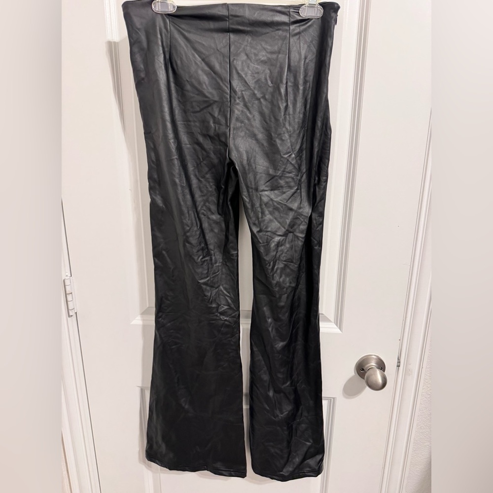 SHEIN Black Faux Leather Pants